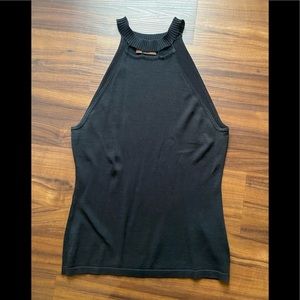 Black lightweight sweater tank, large.